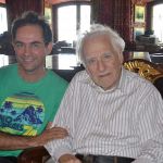 With his longtime teacher Prof. Joerg Demus at his home in the Weyreg Gahberg on the Attersee